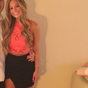 Bebe // Pink Lace Crop Top size 4